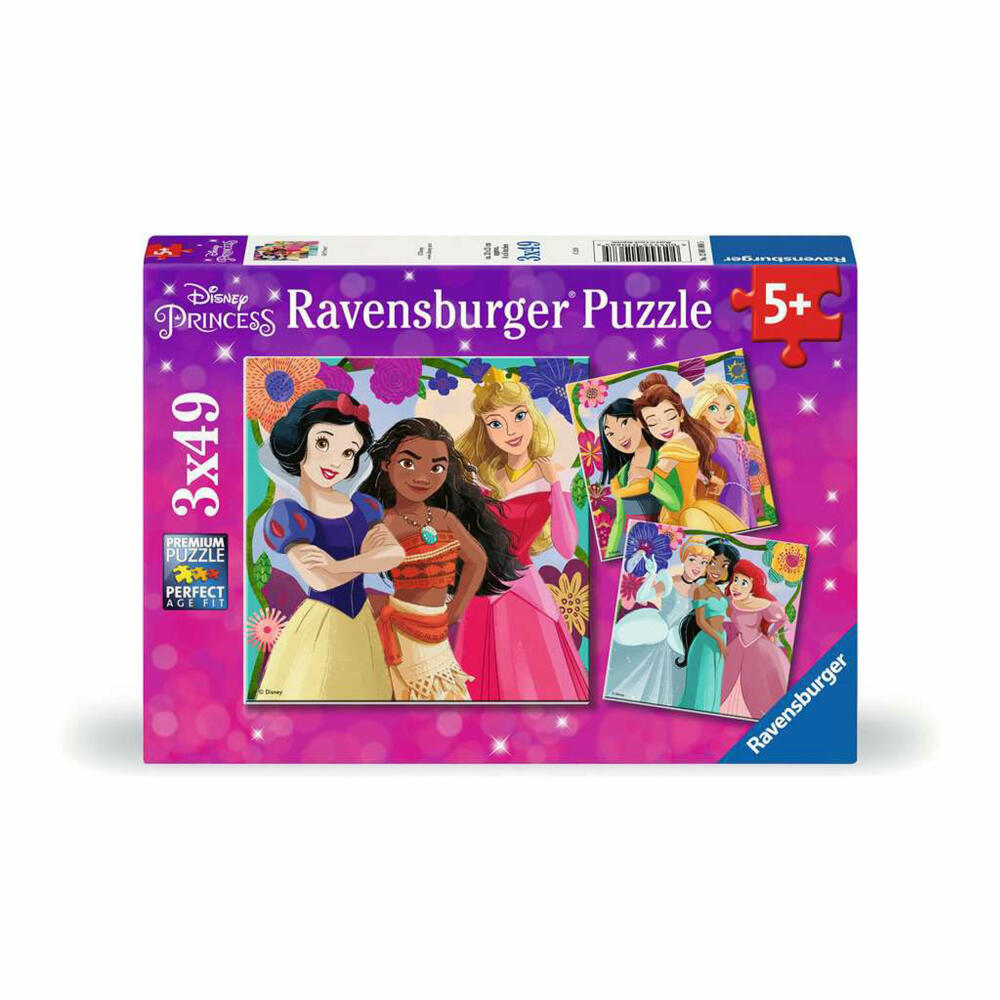 Ravensburger Disney Princess Girl Power!, 3 x 49 Teile, Kinderpuzzle, Kinder Puzzle, ab 5 Jahren, 12001068