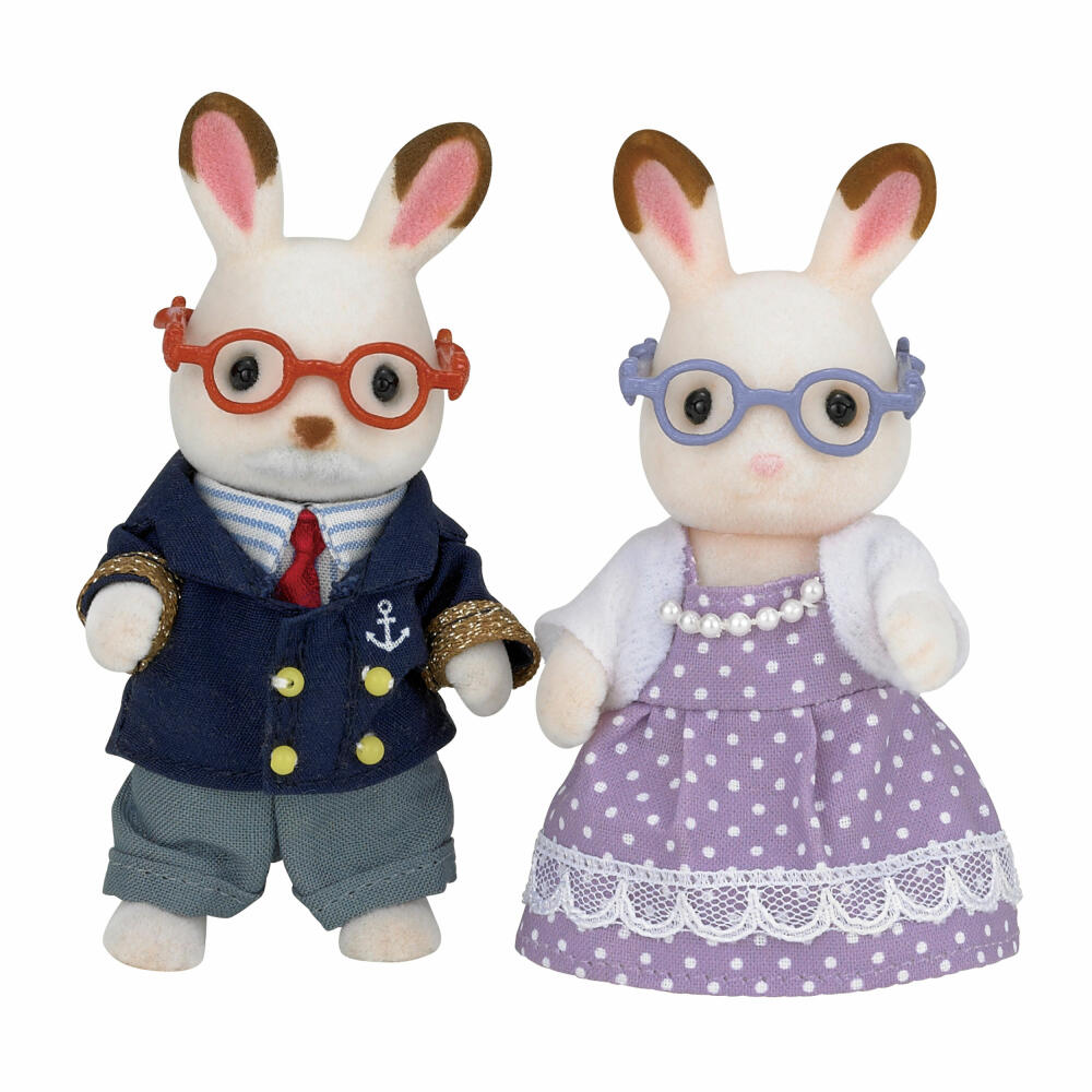 Sylvanian Families Schokoladenhasen Großeltern, Familie, Spielfigur, Spiel Figur, Oma, Opa, Hase, 5190