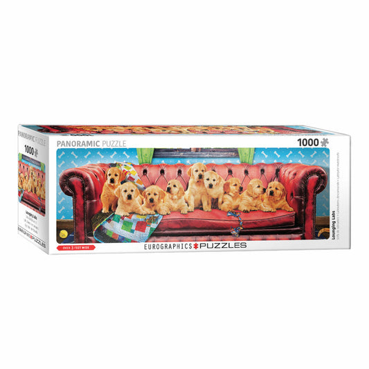 Eurographics Puzzle Labrador Hundesofa, 1000 Teile Panorama, 96 x 32 cm, 6010-5630