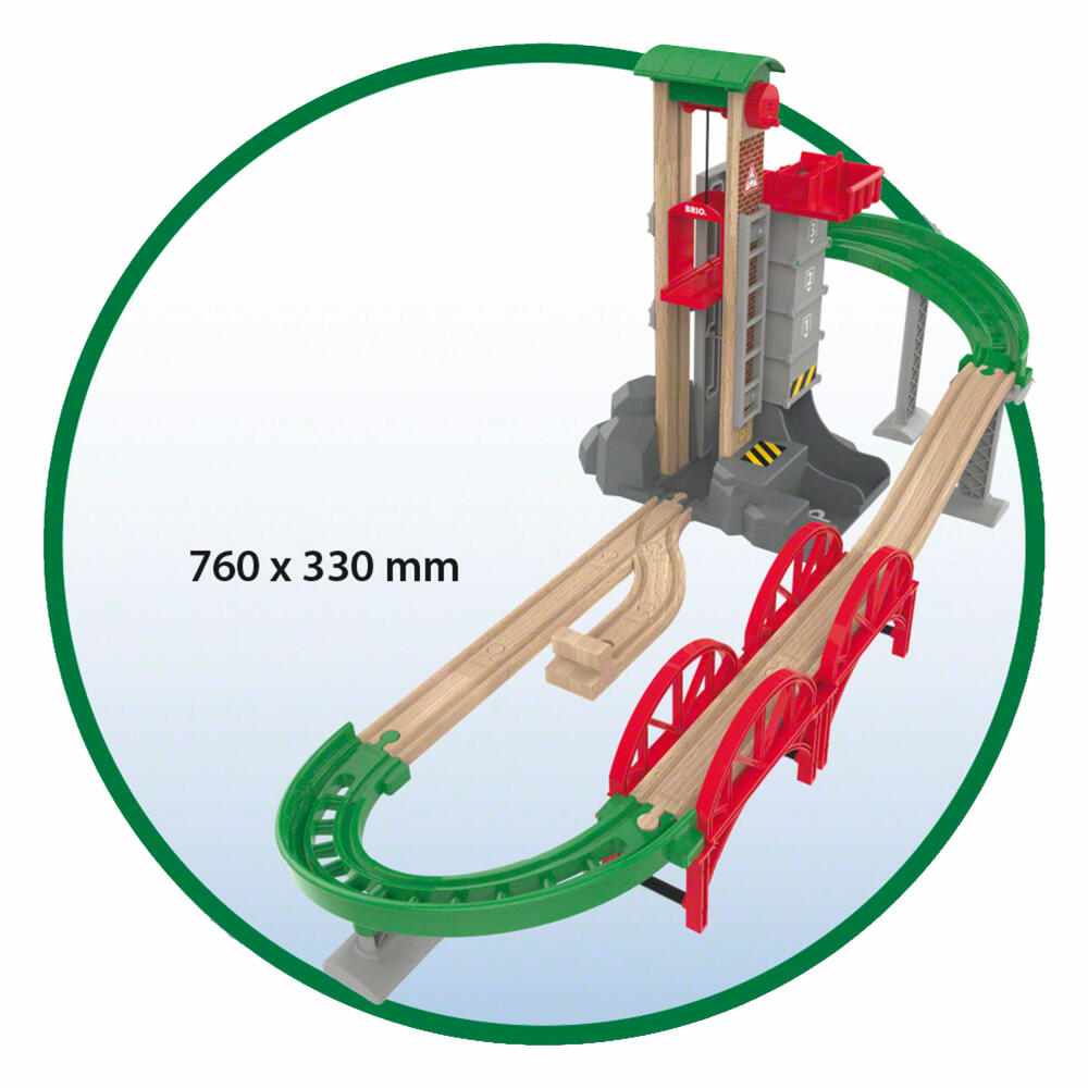 Brio Großes Lagerhaus-Set mit Aufzug, 32-tlg., Spielset, Holzspielzeug, Spielzeug, 33887