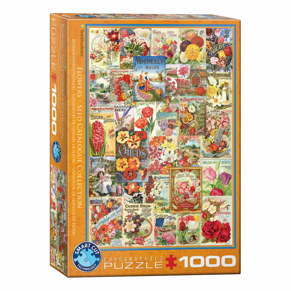 Eurographics Puzzle Blumen Saatgutkataloge, 1000 Teile, 68 x 48 cm, 6000-0806