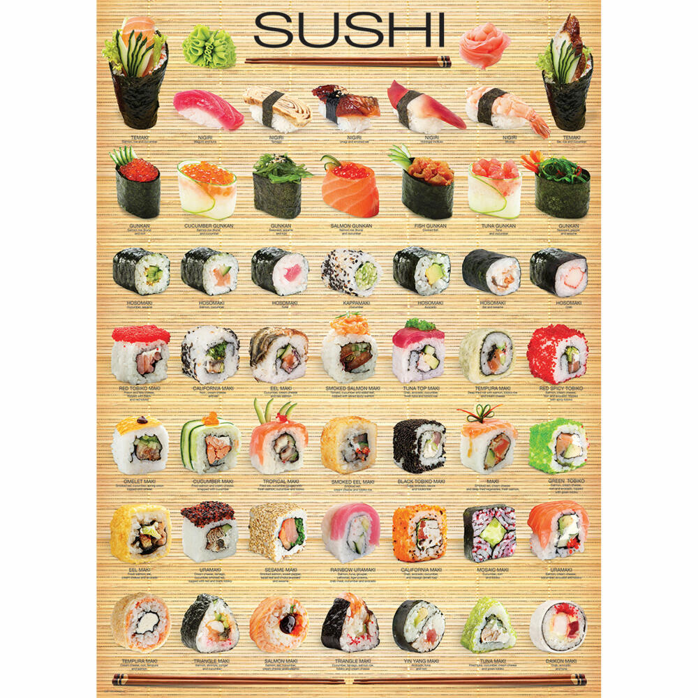 Eurographics Puzzle Sushi, verschiedene Sorten, 1000 Teile, 68 x 48 cm, 6000-0597