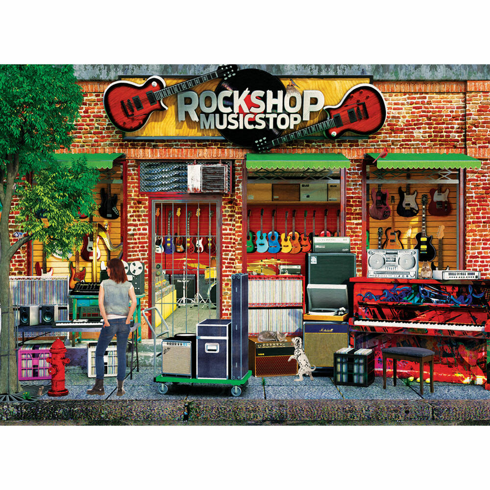 Eurographics Puzzle Rock Shop, Musikladen, 1000 Teile, 68 x 48 cm, 6000-5614