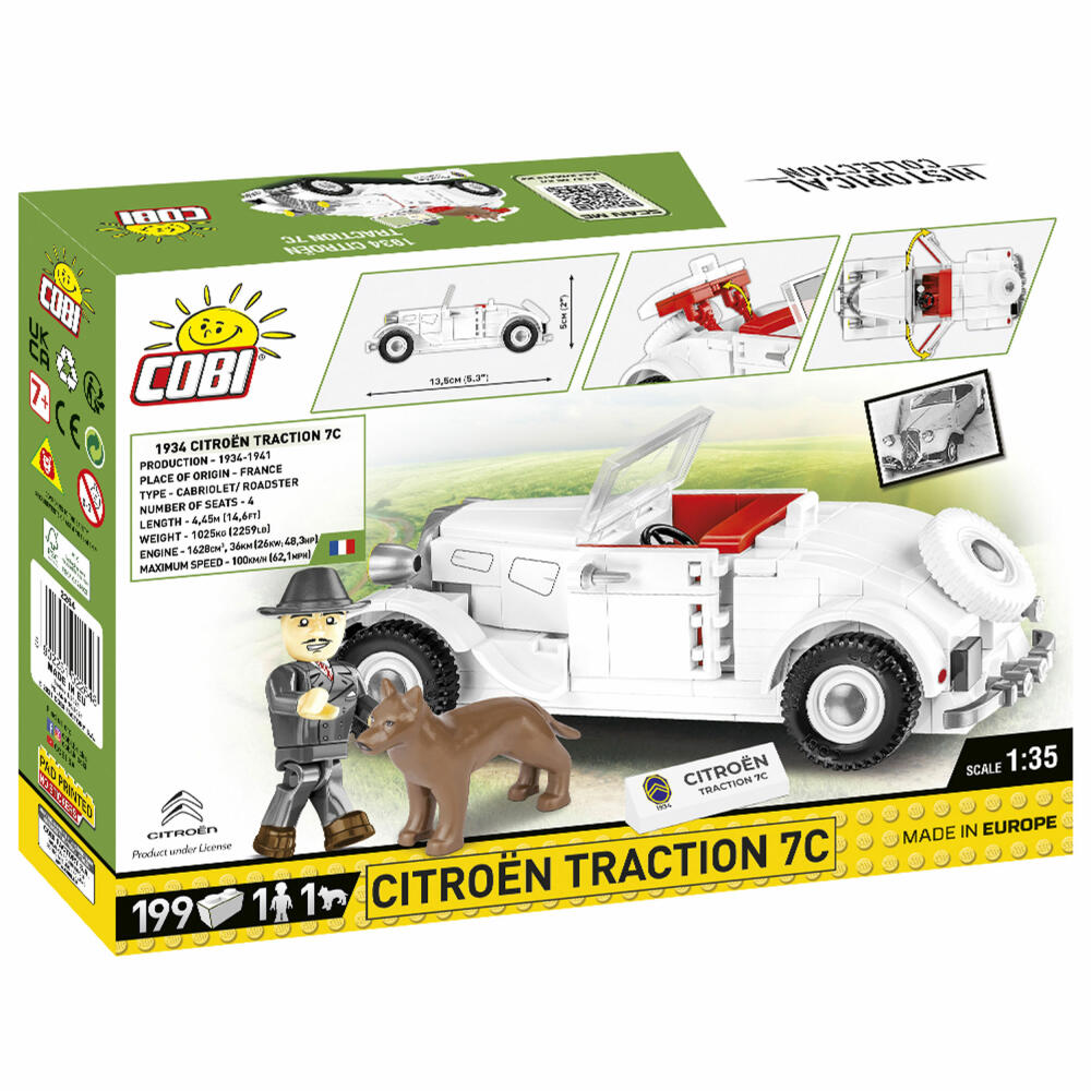 Cobi Klemmbausteinset Citroen Traction 7C Cabriolet, World War 2, Fahrzeug, Spielzeug, 199 Teile, 2264