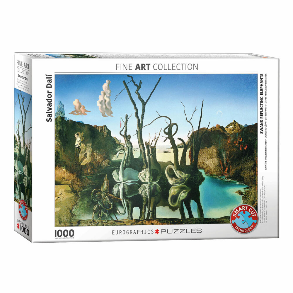 Eurographics Puzzle Schwäne spiegeln Elefanten von Salvador Dali, 1000 Teile, 68 x 48 cm, 6000-0846