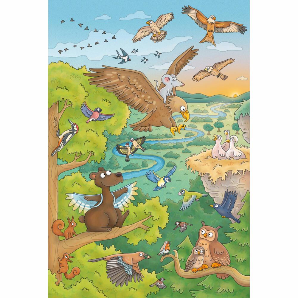 Schmidt Spiele Mauseschlau & Bärenstark Reise in die Natur, mit Add-On, Kinderpuzzle, Kinder Puzzle, Kinderpuzzles, 3 x 48 Teile, 56413