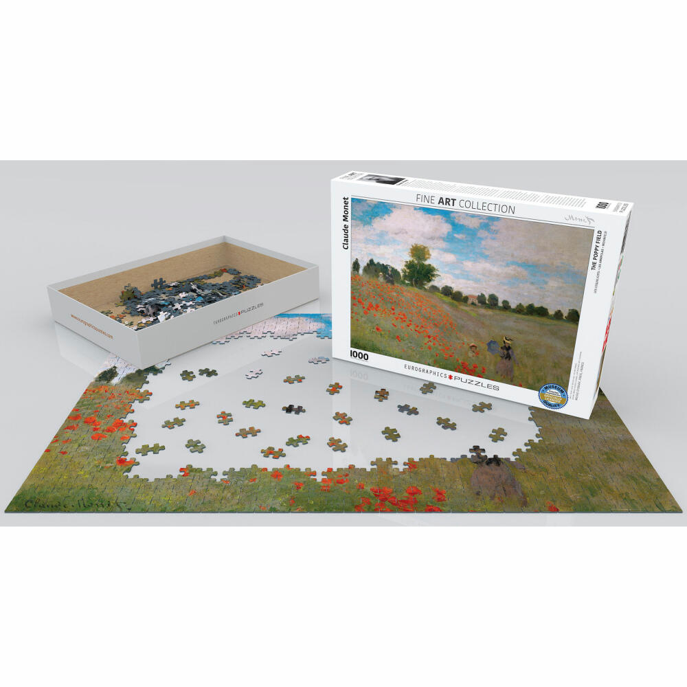 Eurographics Puzzle Mohnfeld von Claude Monet, 1000 Teile, 68 x 48 cm, 6000-0826