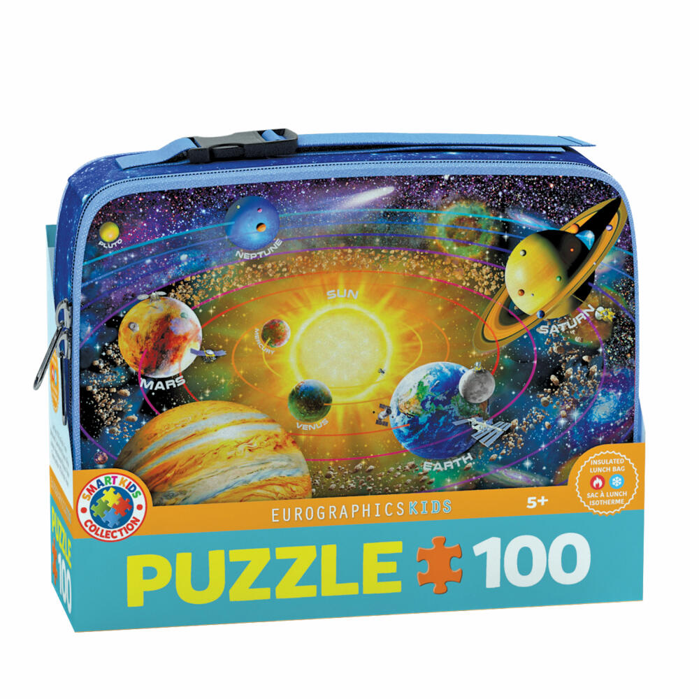 Eurographics Puzzle Sonnensystem mit Lunchbox, 100 Teile, 48 x 33 cm, 9100-5486