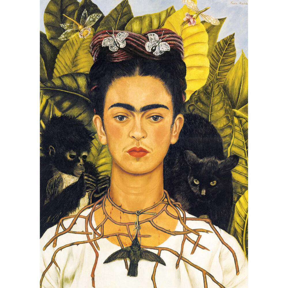 Eurographics Puzzle Selbstbildnis mit Dornenhalsketten und Kolibri von Frida Kahlo, 1000 Teile, 68 x 48 cm, 6000-0802