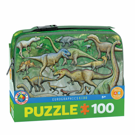 Eurographics Puzzle Dinosaurier mit Lunchbox, 100 Teile, 48 x 33 cm, 9100-0098