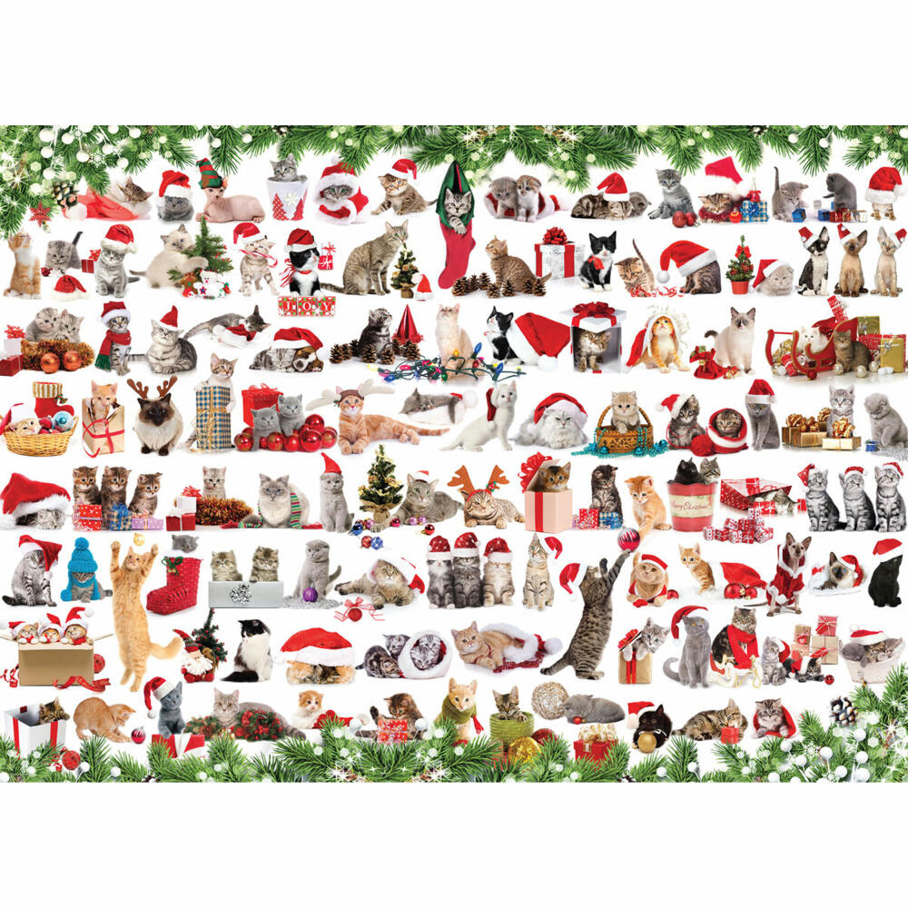 Eurographics Puzzle Weihnachtskzatzen, Katzen, 1000 Teile, 68 x 48 cm, 6000-0940