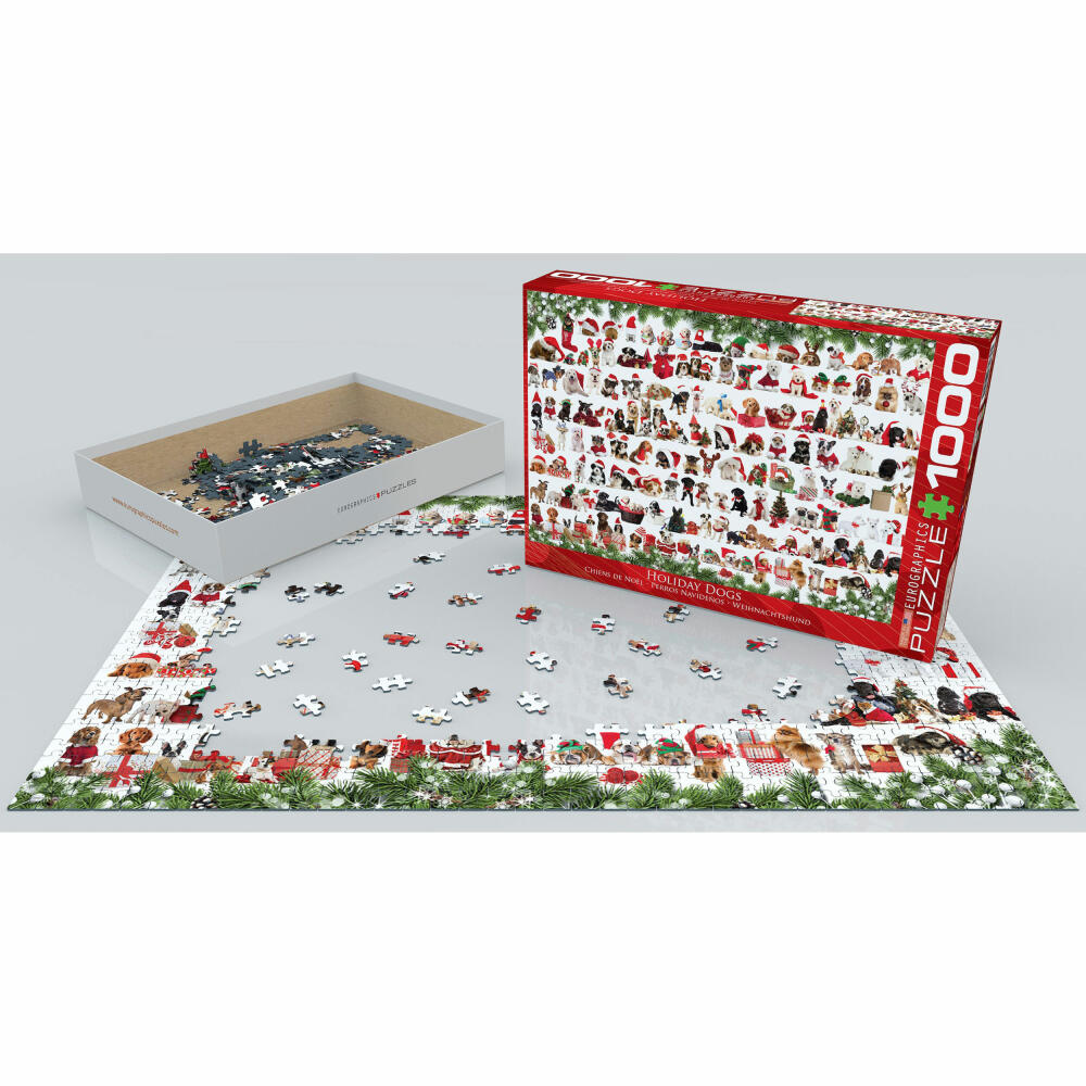 Eurographics Puzzle Weihnachtshunde, Hunde, 1000 Teile, 68 x 48 cm, 6000-0939