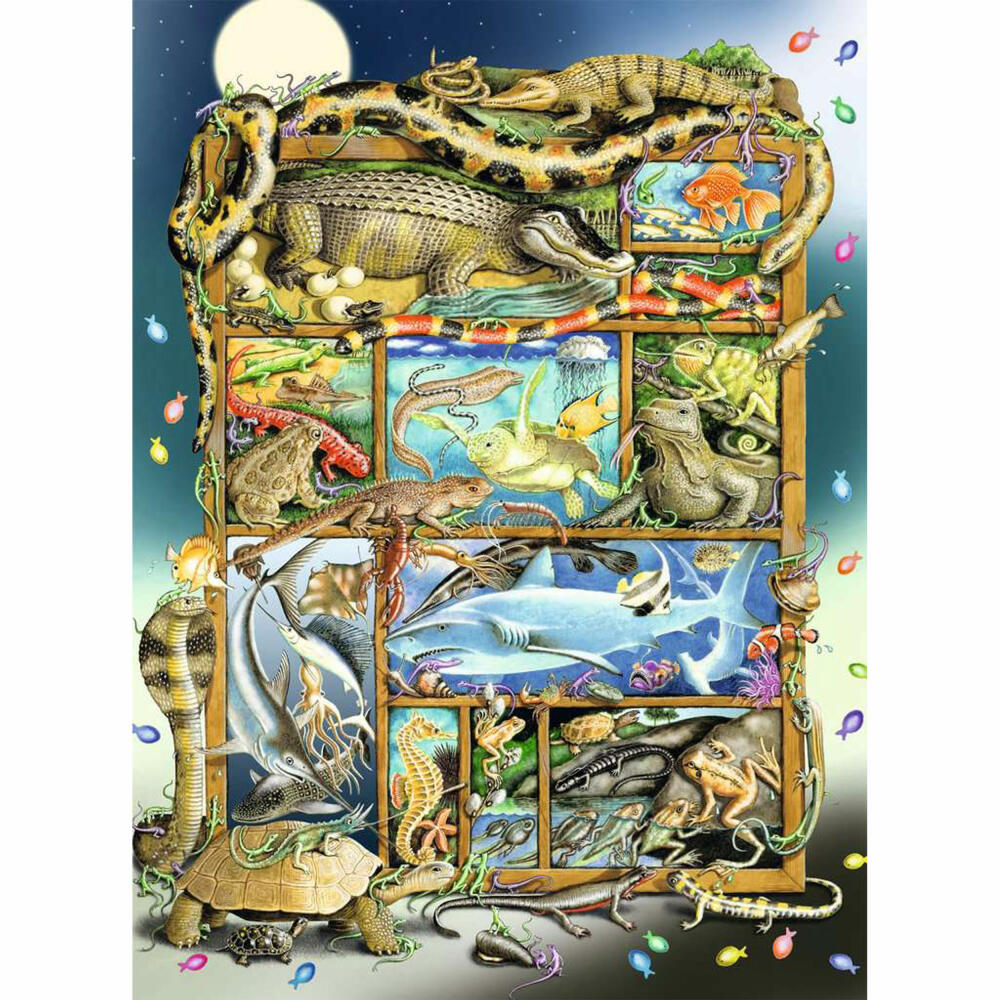 Ravensburger Reptilien im Regal, 200 Teile XXL, Kinderpuzzle, Kinder Puzzle, ab 8 Jahren, 12000866