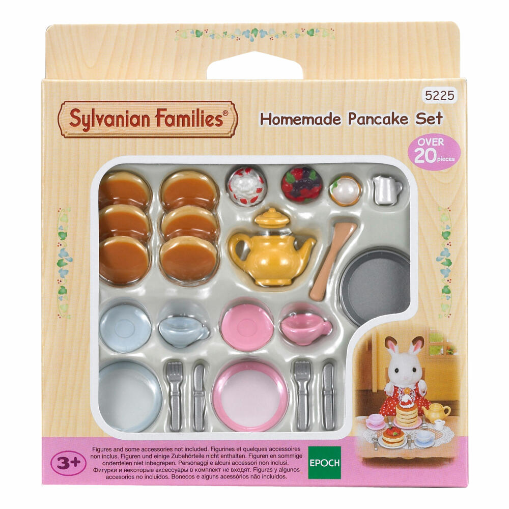 Sylvanian Families Pfannkuchenset Pfannkuchen, Frühstückspfannkuchen, Besteck, Zubehör, Möbel, 5225