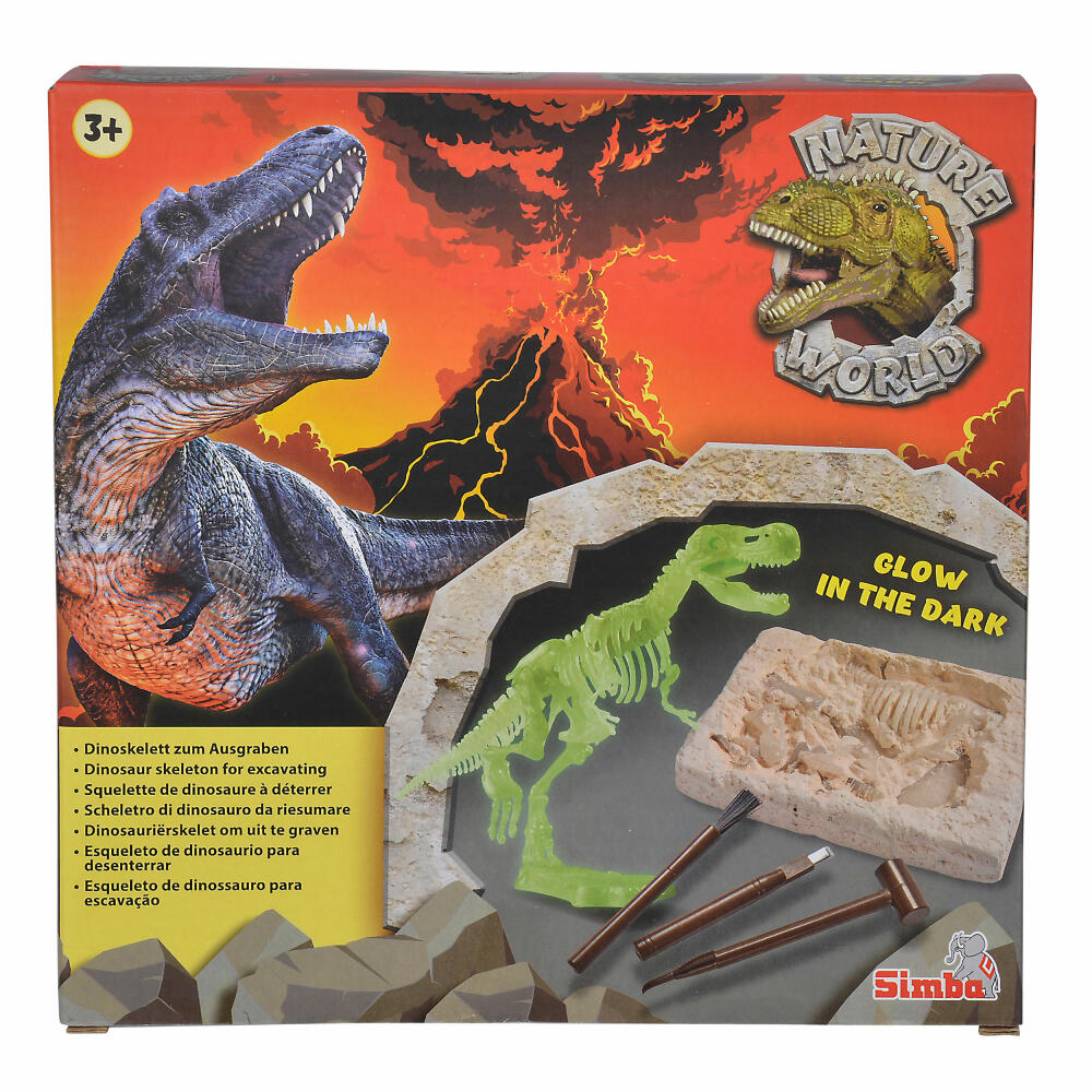 Simba Glow In The Dark T-Rex Ausgrabungsset, Dinosaurier, Dino Skelett, Ausgraben, Spielzeug, ab 3 Jahre, 104342403