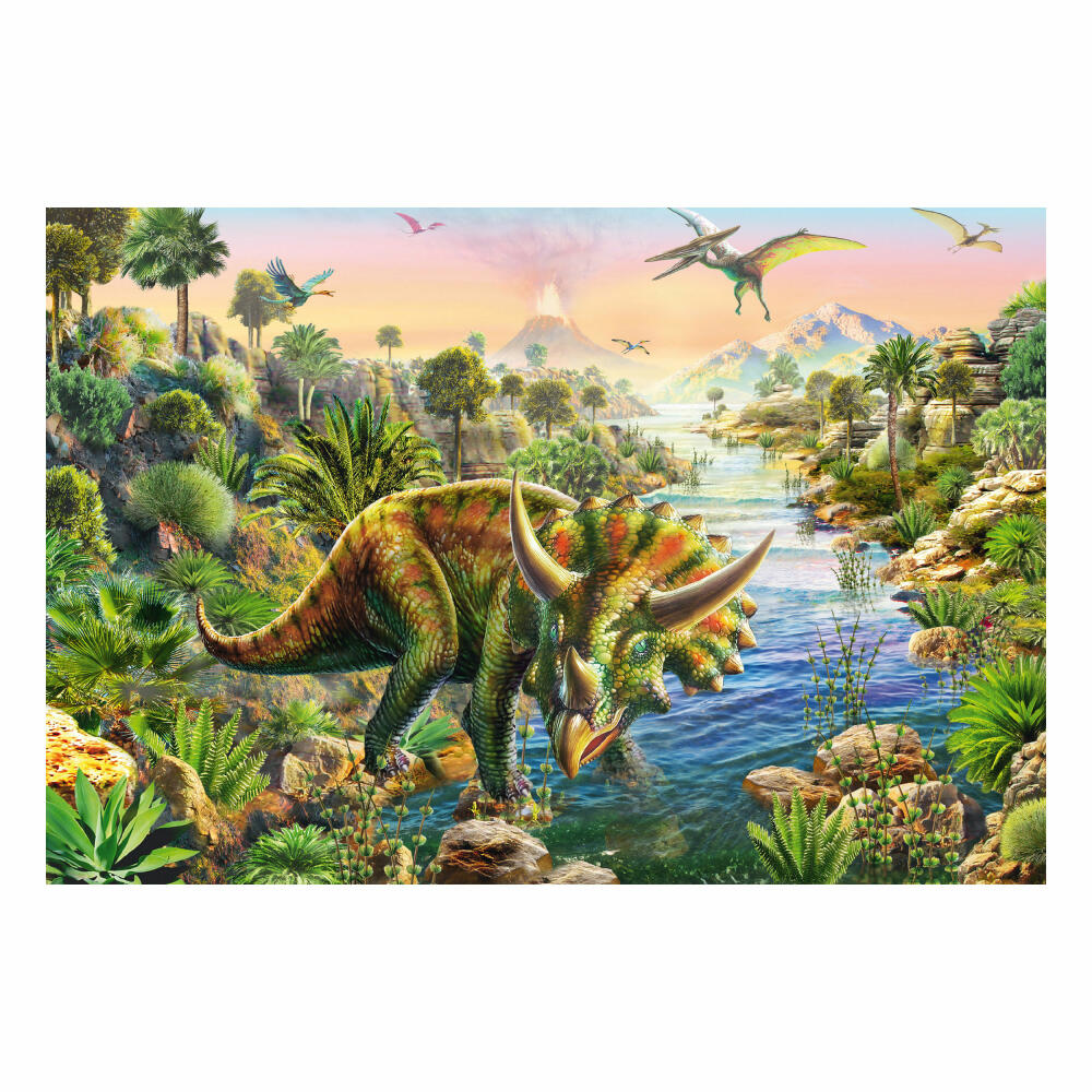 Schmidt Spiele Dinosaurier Abenteuer mit den Dinosauriern, Kinderpuzzle, 3 x 48 Teile, Puzzle, Puzzlespiel, Ab 4 Jahren, 56202