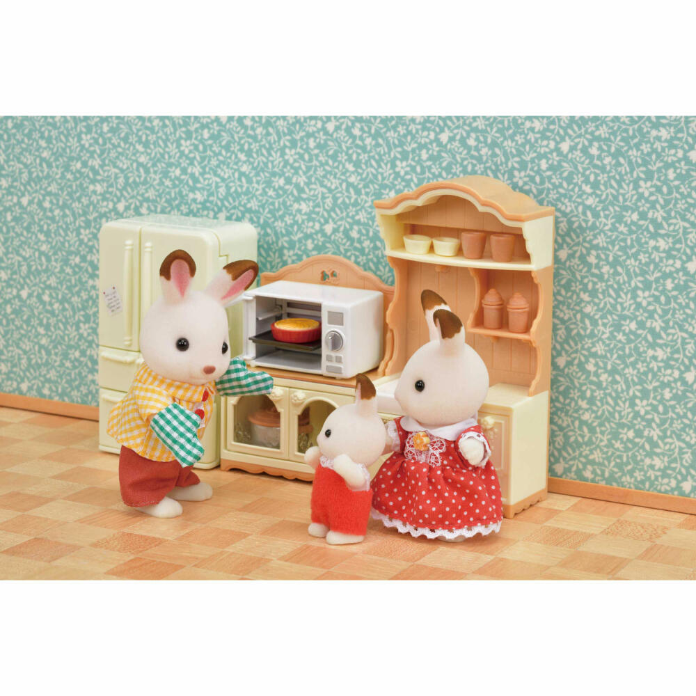 Sylvanian Families Schrank mit Mikrowelle, Küchenschrank, Küche, Möbel, Zubehör, 5443