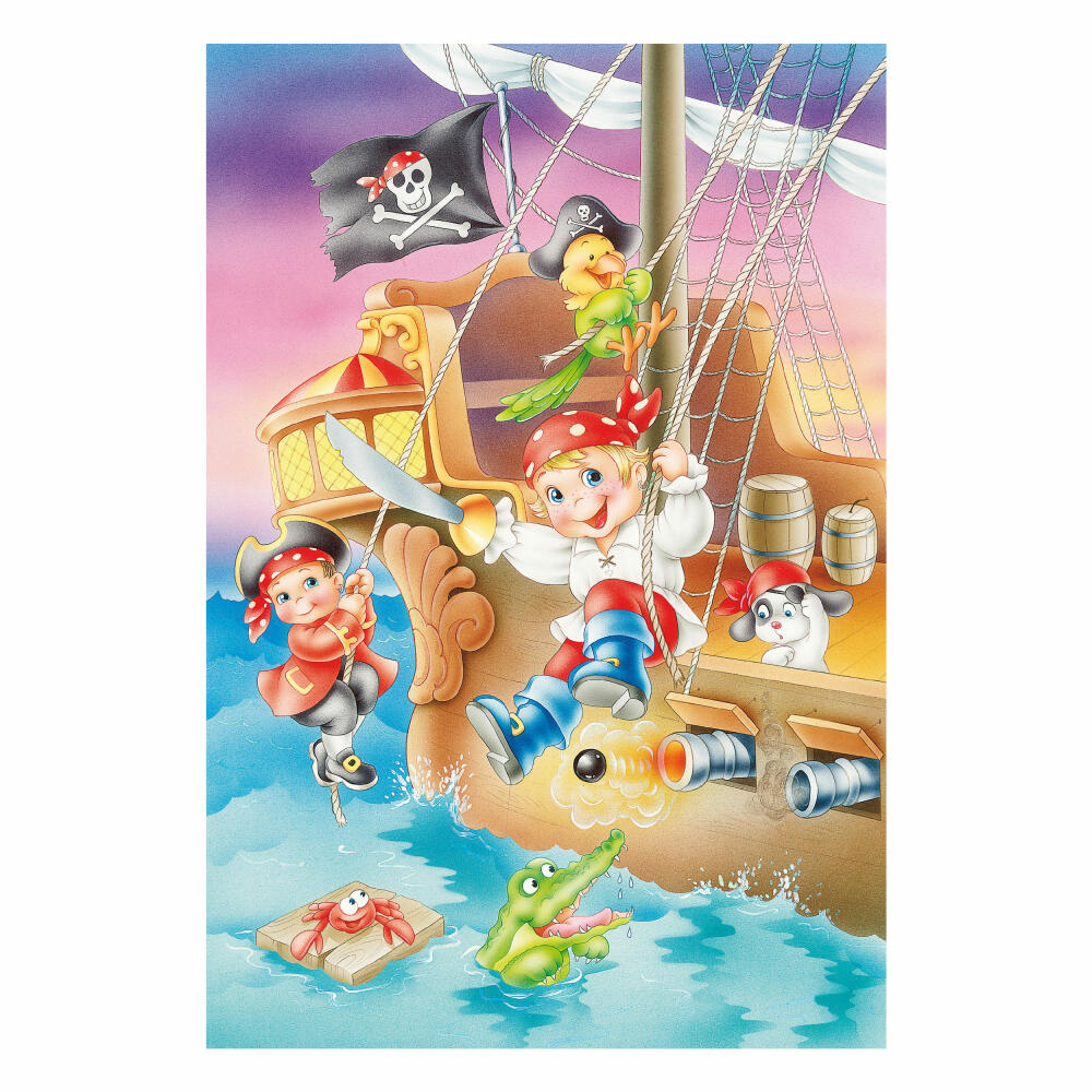 Schmidt Spiele Piraten Piratenbande, Kinderpuzzle, 3 x 48 Teile, Puzzle, Puzzlespiel, Ab 4 Jahren, 56223