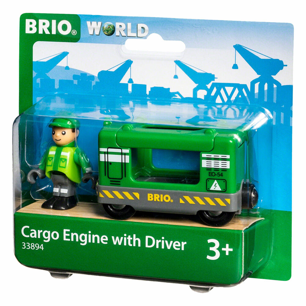 Brio Frachtlok mit Fahrer, 2-tlg., Eisenbahn, Frachtwagen, Güterwagen, Spielzeug, 33894