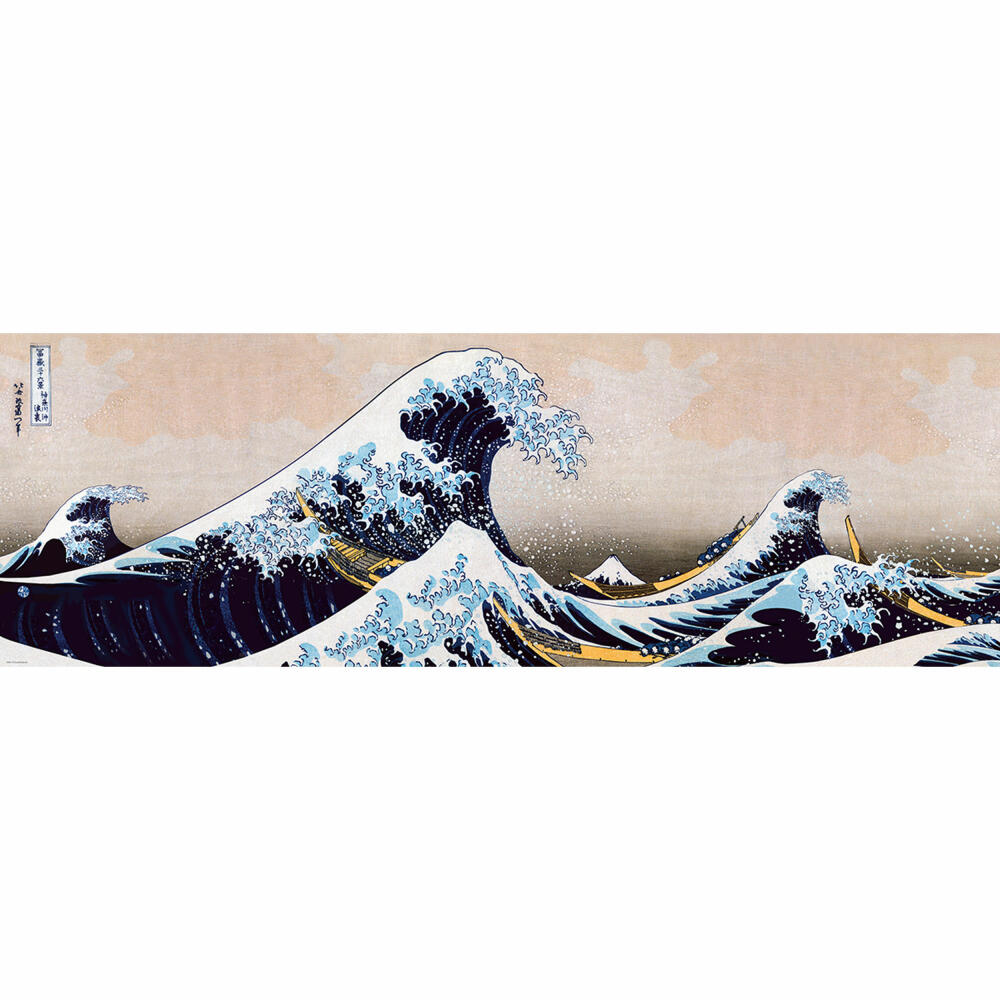 Eurographics Puzzle Die große Welle von Kanagawa von Hokusai, 1000 Teile Panorama, 96 x 32 cm, 6010-5487