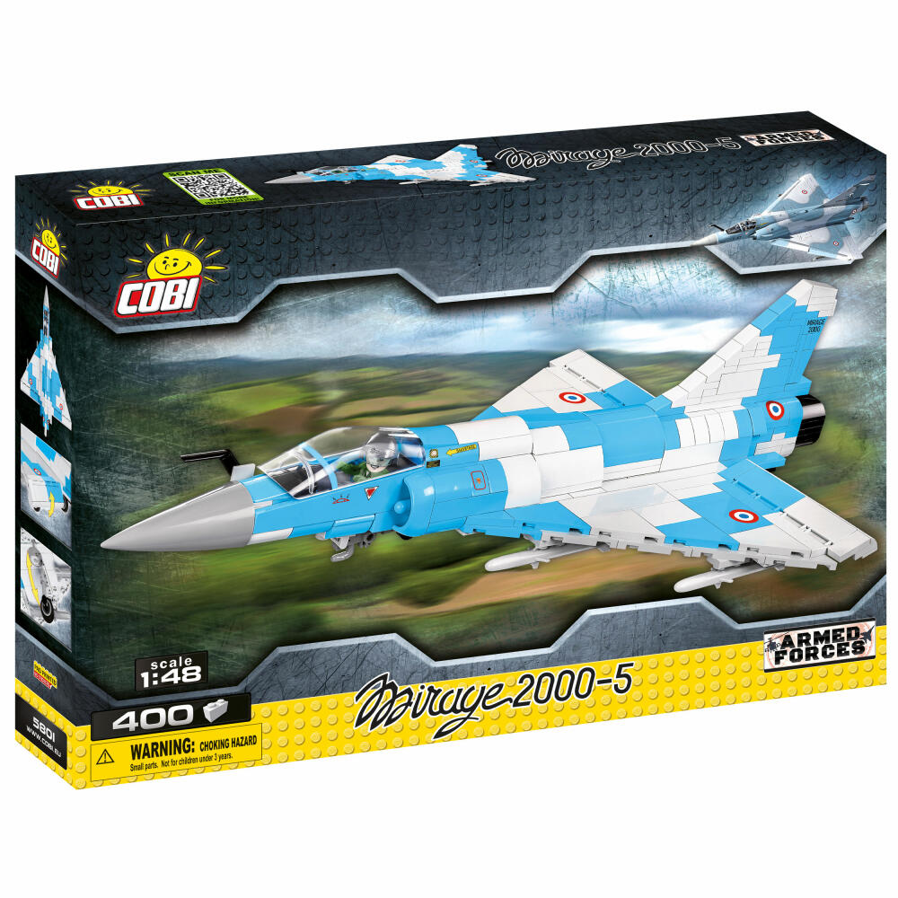 COBI Armed Forces Mirage 2000-5 Kampfjet, Flugzeug, Konstruktionsbausteine, Spielzeug, 400 Teile, 5801