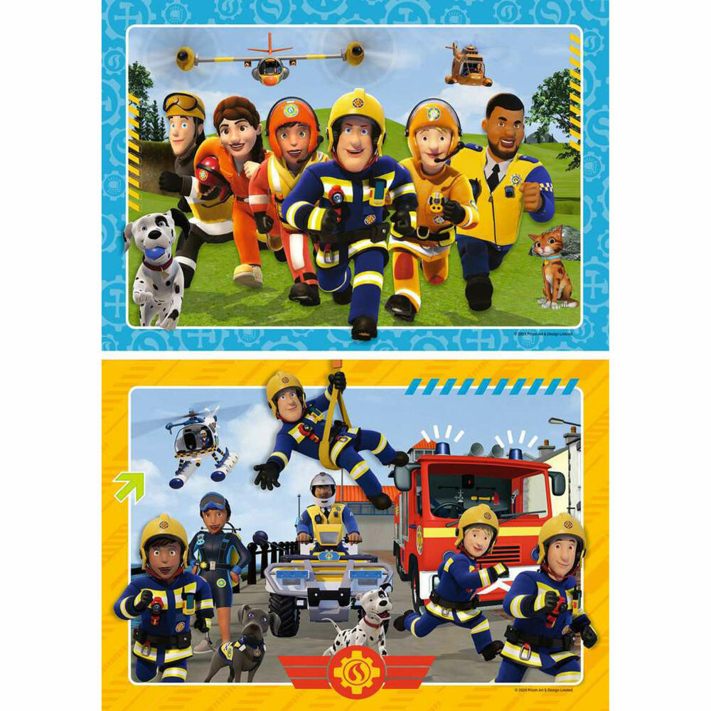 Ravensburger Feuerwehrmann Sam Die Rettung naht, 2 x 12 Teile, Kinderpuzzle, Kinder Puzzle, ab 3 Jahren, 12001031