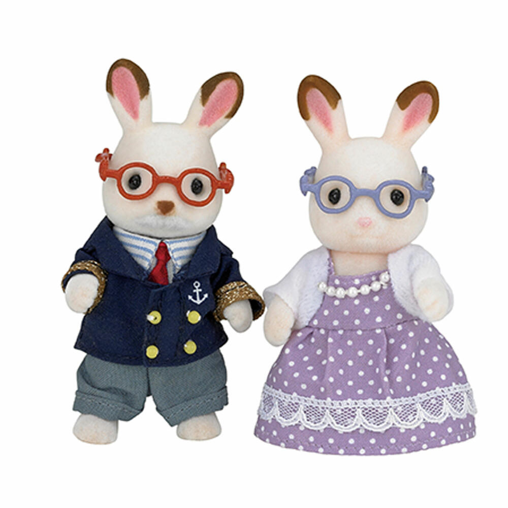 Sylvanian Families Schokoladenhasen Großeltern, Familie, Spielfigur, Spiel Figur, Oma, Opa, Hase, 5190