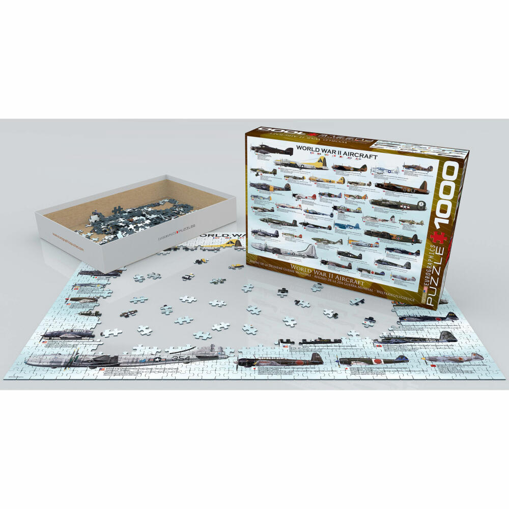 Eurographics Puzzle Kriegsflugzeuge des 2. Weltkrieges, 1000 Teile, 68 x 48 cm, 6000-0075