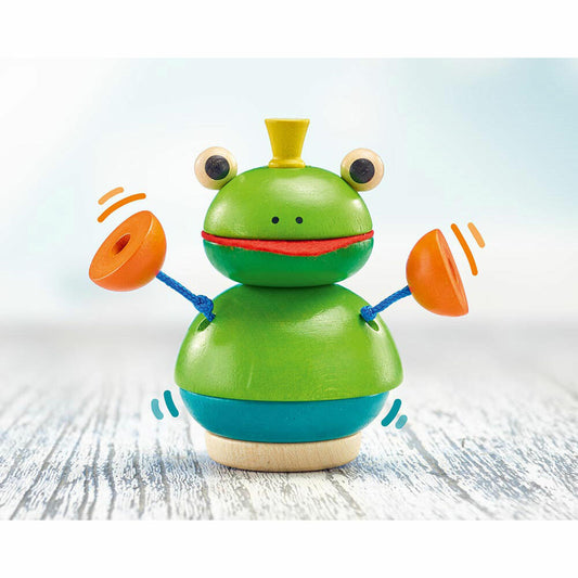 Selecta Spielzeug Stapelfrosch Pepito, Stapel Spiel, Kleinkindspiel, Kleinkindspielzeug, Holz, 10 cm, 62041