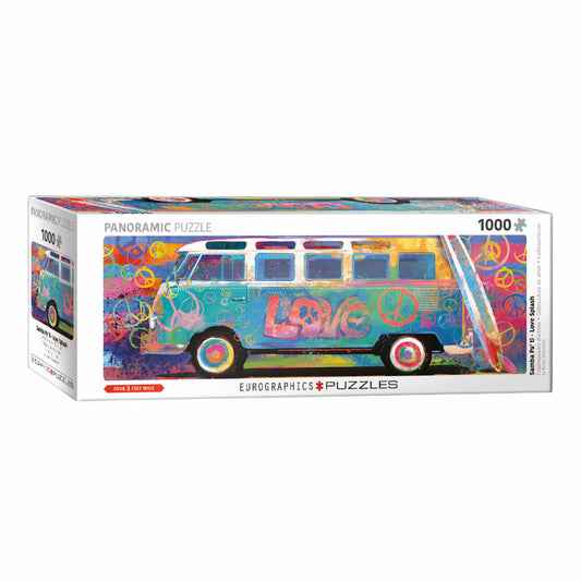 Eurographics Puzzle Love Bus, Hippie Bus, 1000 Teile Panorama, 96 x 32 cm, 6010-5549