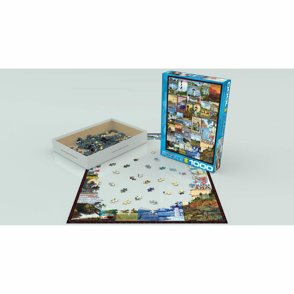 Eurographics Puzzle Leuchttürme, Werbeplakate, 1000 Teile, 68 x 48 cm, 6000-0779