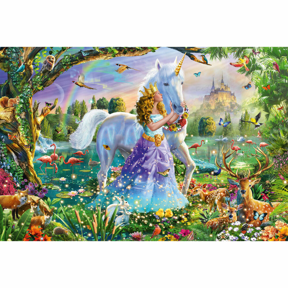 Schmidt Spiele Prinzessin mit Einhorn und Schloß, 150 Teile, Kinderpuzzle, Kinder Puzzle, Steckpuzzle, 56307