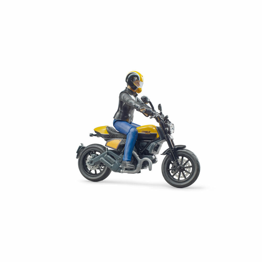 Bruder Freizeit Scrambler Ducati Full Throttle, mit Fahrer, Motorrad, Spiel Figur, Zubehör, Spielzeug, 63053