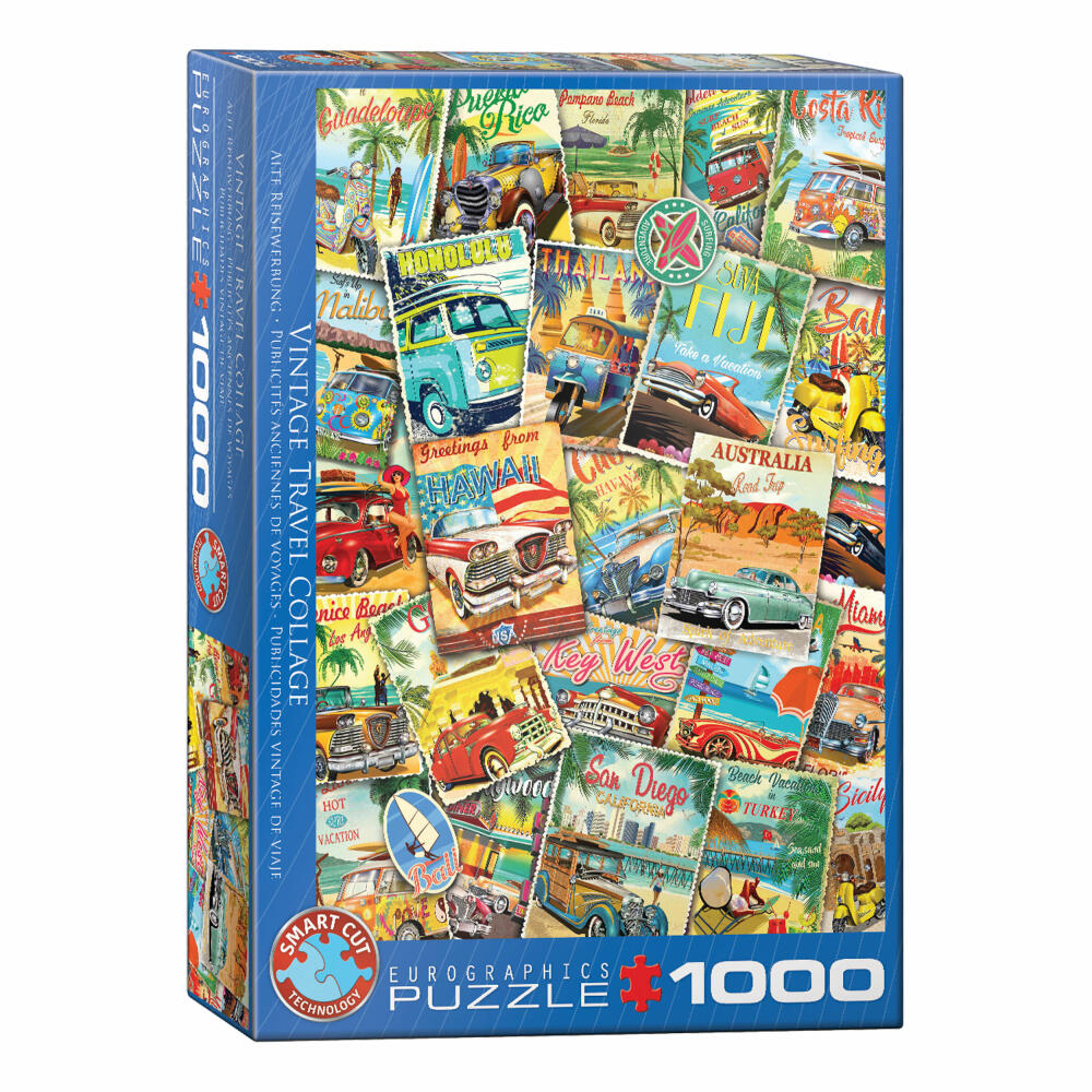 Eurographics Puzzle Alte Reisewerbung, Tourismus, 1000 Teile, 68 x 48 cm, 6000-5628