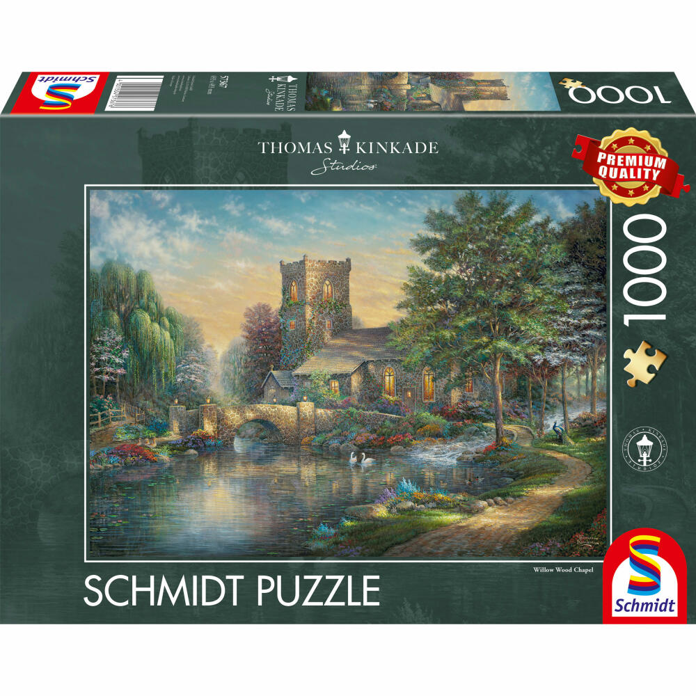 Schmidt Spiele Willow Wood Chapel, Thomas Kinkade, Erwachsenenpuzzle, Puzzle, ab 12 Jahre, 1000 Teile, 57367