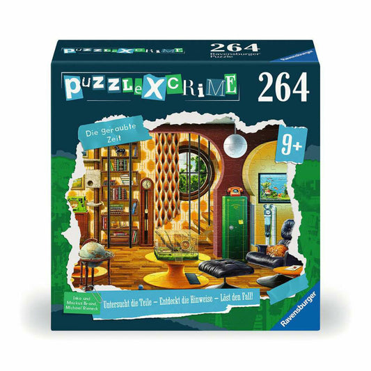 Ravensburger Puzzle X Crime Kids: Die geraubte Zeit, 264 Teile, Puzzle-Krimispiel, Kinder, ab 9 Jahre, 13393