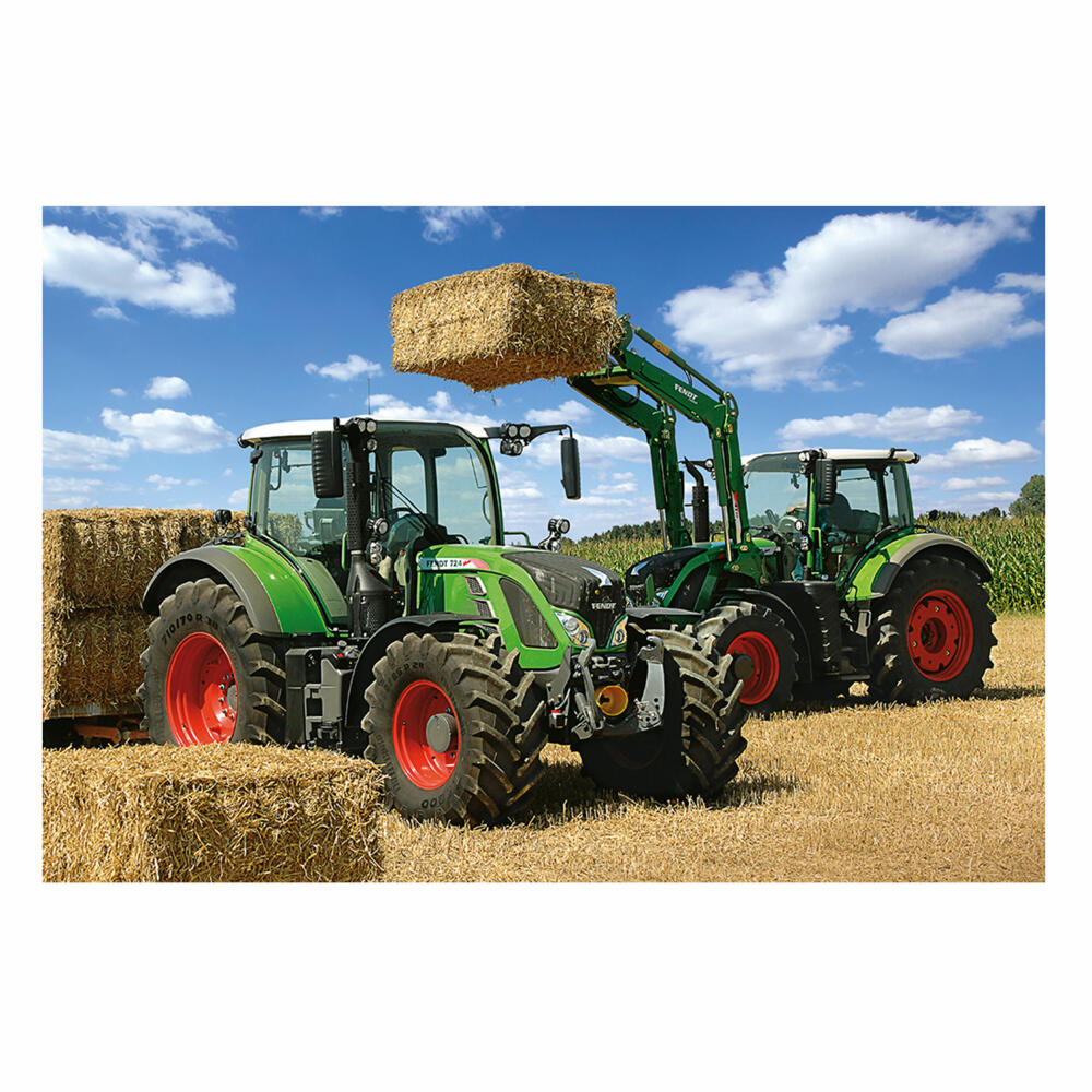 Schmidt Spiele Fendt 724 Vario, Fendt 716 Vario mit Frontlader Cargo, 100 Teile, Kinderpuzzle, Kinder Puzzle, 56256