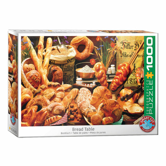 Eurographics Puzzle Brottisch, Gebäck, Brot, 1000 Teile, 68 x 48 cm, 6000-5626