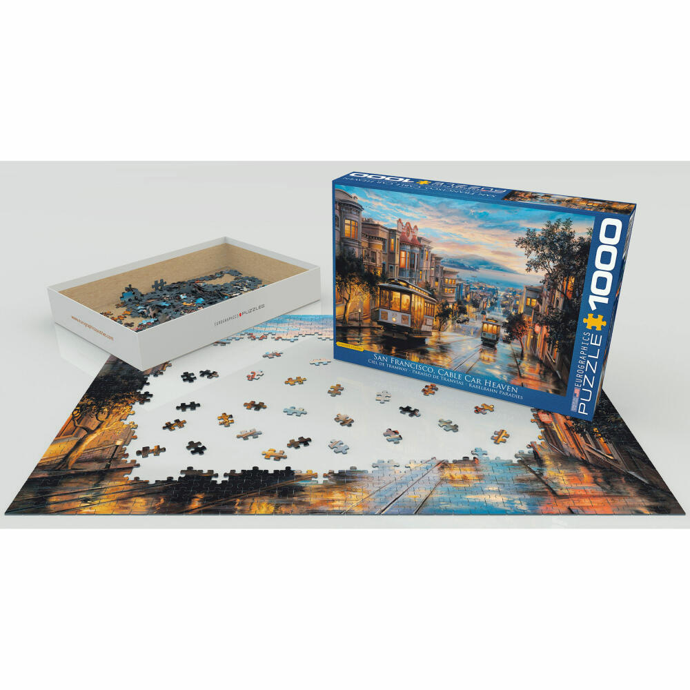 Eurographics Puzzle San Francisco Kabelbahn Himmel von Eugene Lushpin, 1000 Teile, 68 x 48 cm, 6000-0957