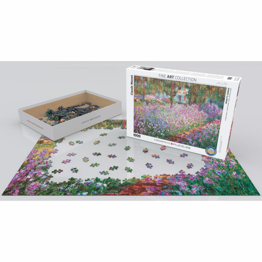 Eurographics Puzzle Monets Garten bei Giverny von Claude Monet, 1000 Teile, 68 x 48 cm, 6000-4908