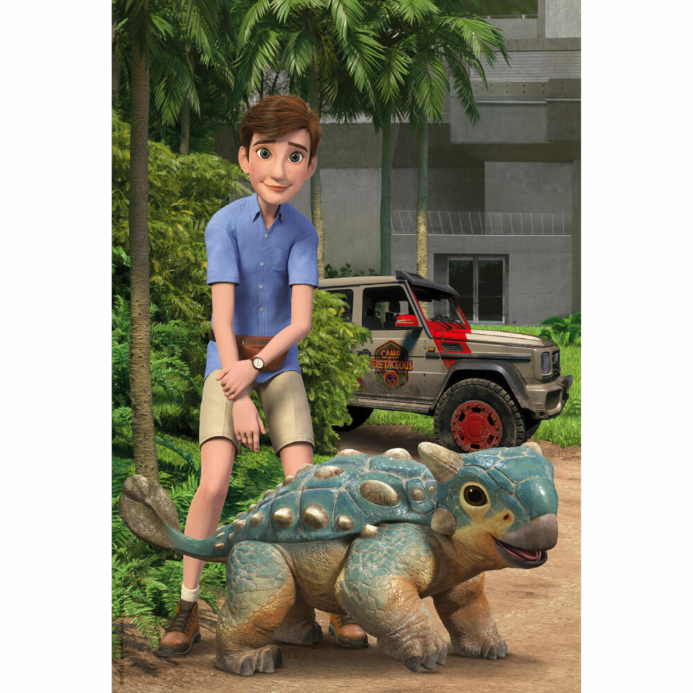 Schmidt Spiele Jurassic World Camp Cretaceous Abenteuer auf Isla Nublar, Kinderpuzzle, Kinder Puzzle, 3 x 48 Teile, 56434