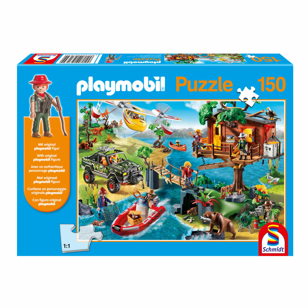 Schmidt Spiele Baumhaus, 150 Teile, Kinderpuzzle, Playmobil (inkl. Figur), Puzzle, 56164