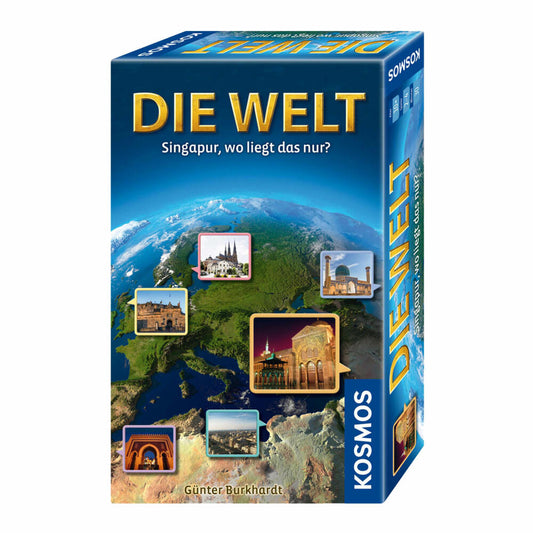 KOSMOS Die Welt - Mitbringspiel, Wissensspiel, Geografiespiel, Geografie Geographie Spiel, ab 10 Jahren, 711184