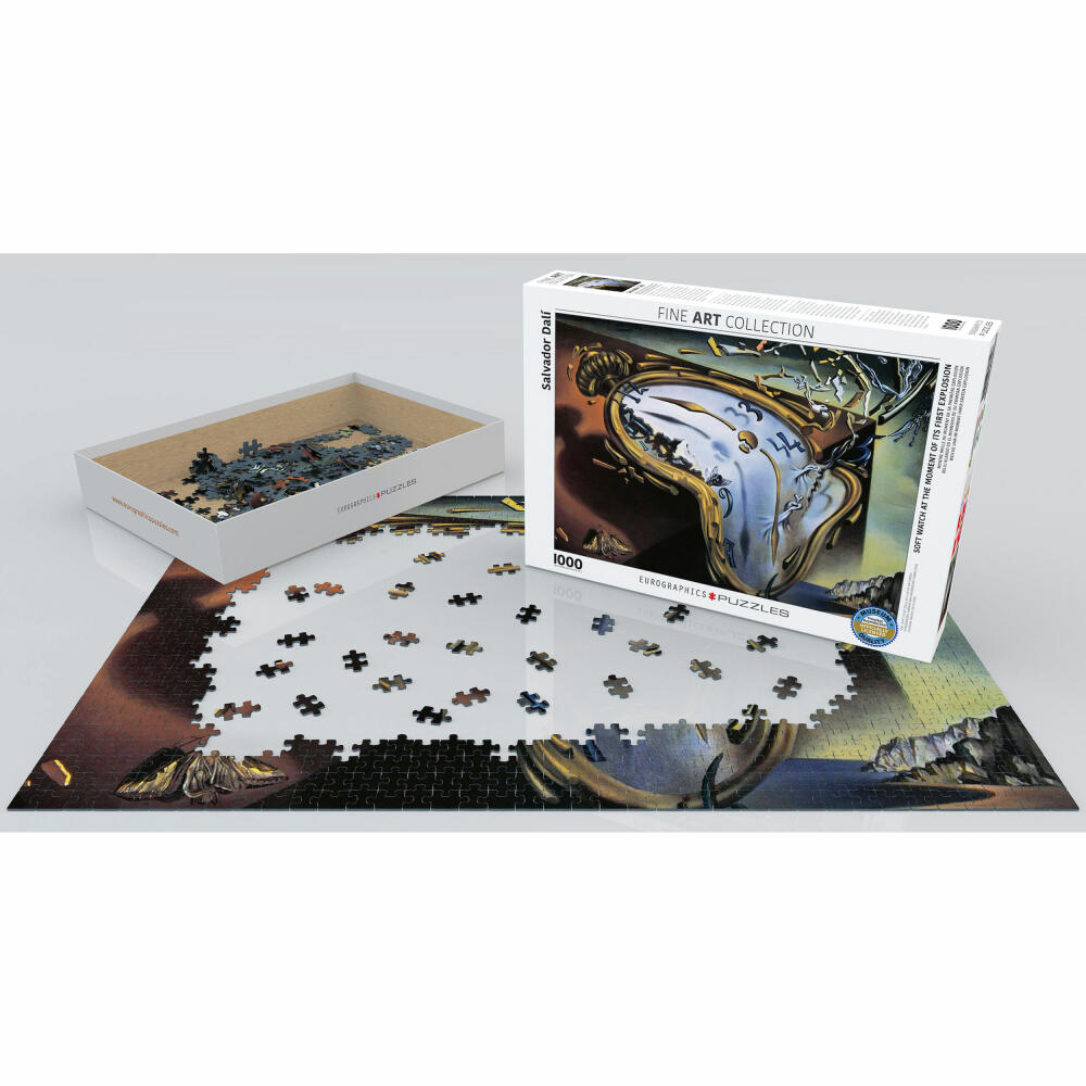 Eurographics Puzzle Weiche Uhr im Moment ihrer ersten Explosion von Salvador Dalí, 1000 Teile, 68 x 48 cm, 6000-0842