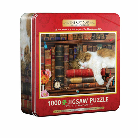 Eurographics Puzzle Katzen Nickerchen in Puzzledose, 1000 Teile in Blechdose, 49 x 68 cm, 8051-5545