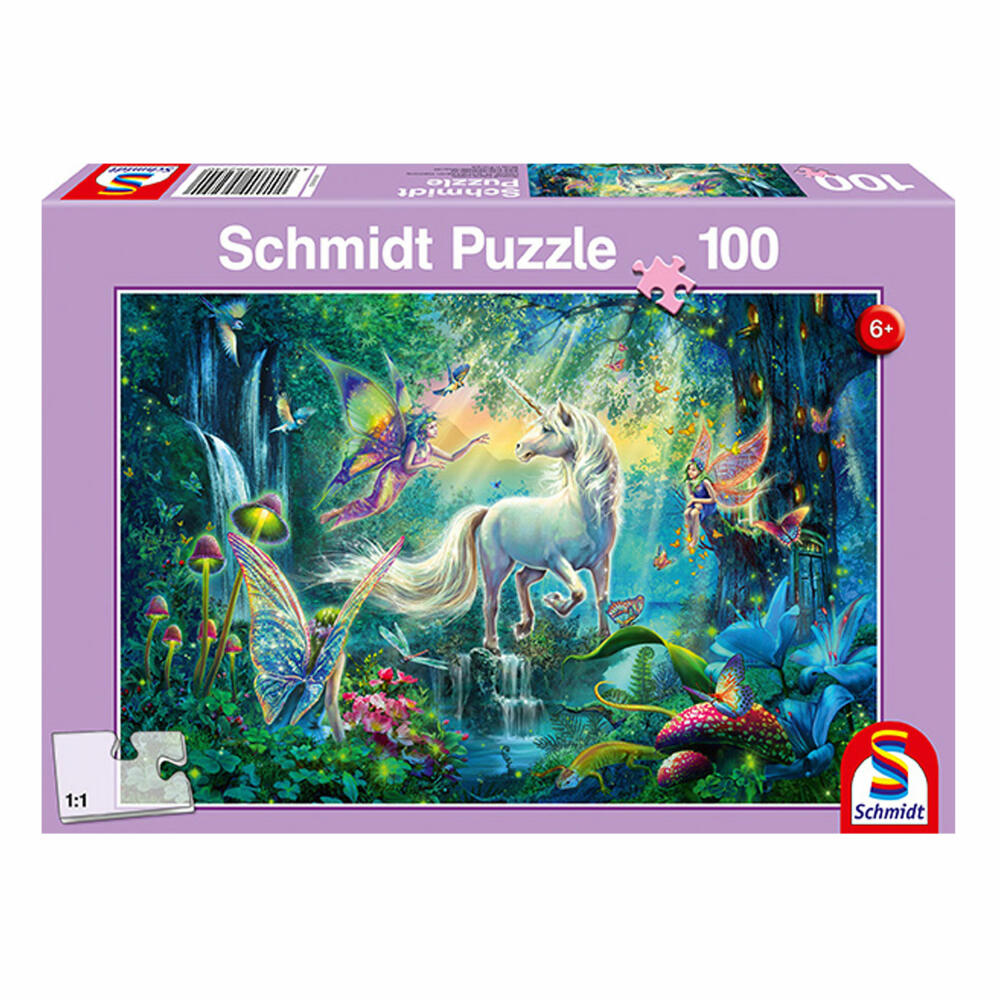 Schmidt Spiele Im Land der Fabelwesen, 100 Teile, Kinderpuzzle, Kinder Puzzle, Steckpuzzle, Puzzlemotiv, 56254