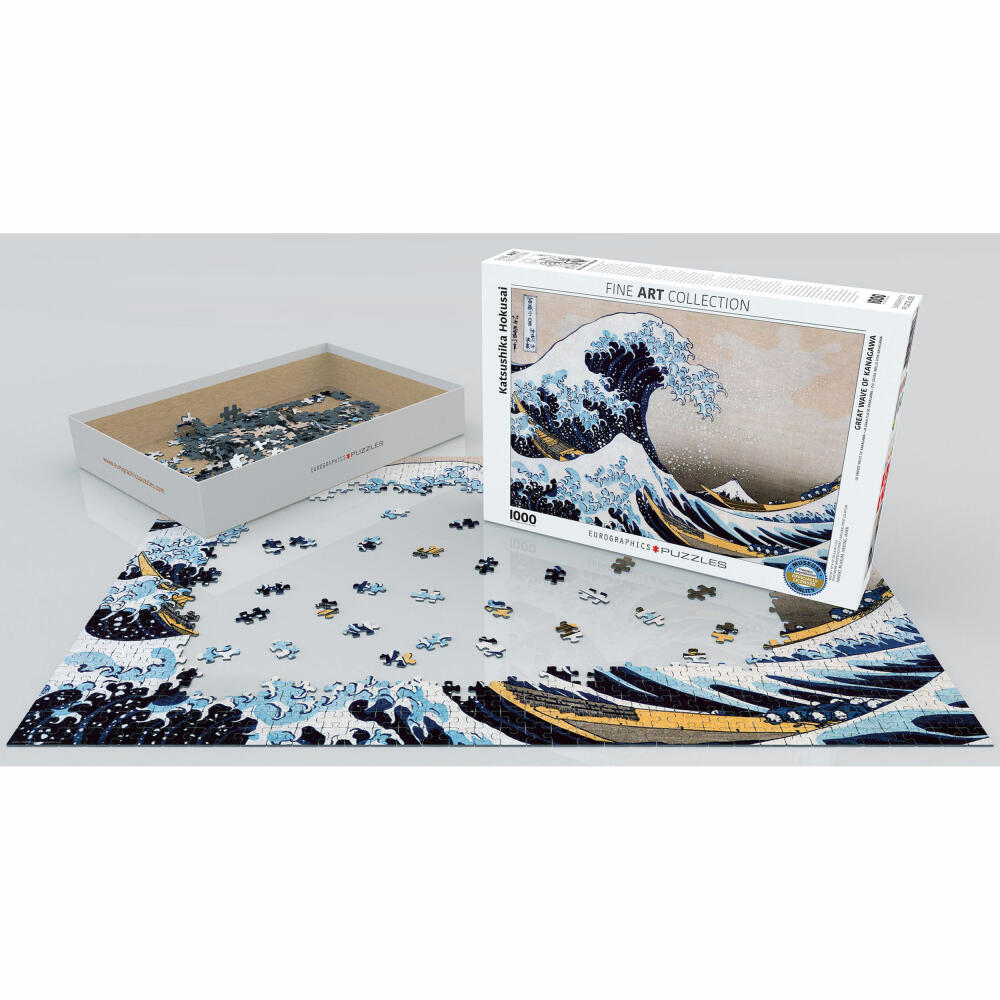 Eurographics Puzzle Die große Welle von Kanagawa von Hokusai, 1000 Teile, 68 x 48 cm, 6000-1545