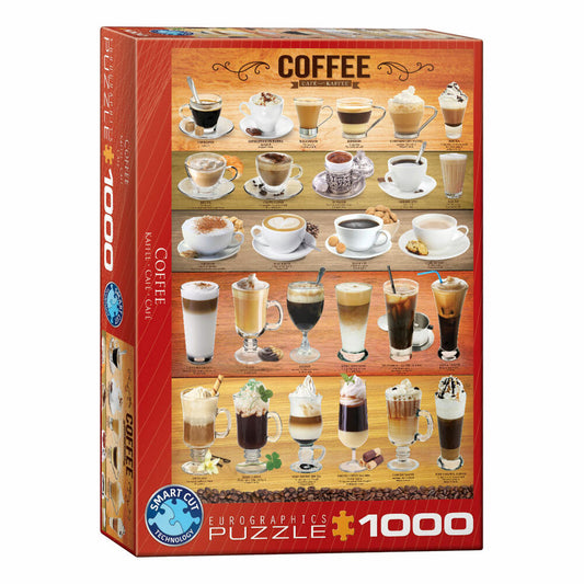 Eurographics Puzzle Kaffee, Kaffeedrinks, 1000 Teile, 68 x 48 cm, 6000-0589