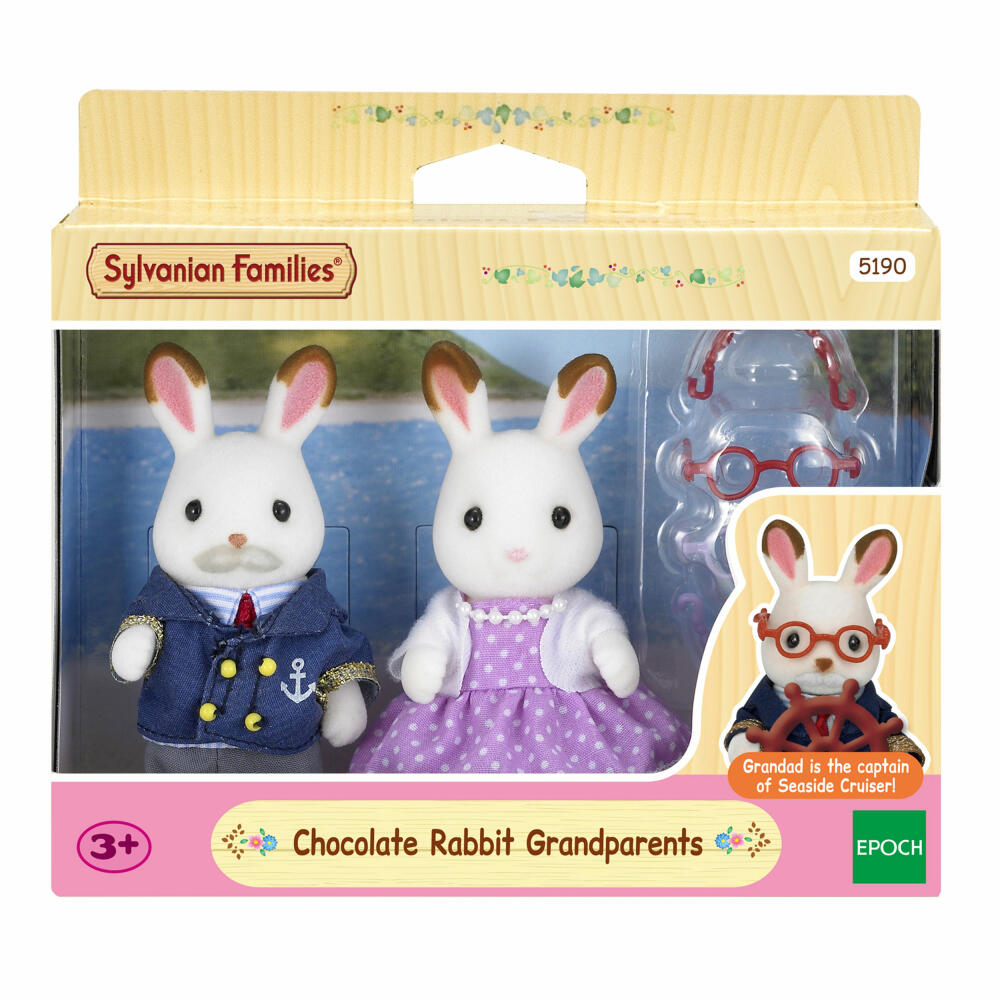 Sylvanian Families Schokoladenhasen Großeltern, Familie, Spielfigur, Spiel Figur, Oma, Opa, Hase, 5190