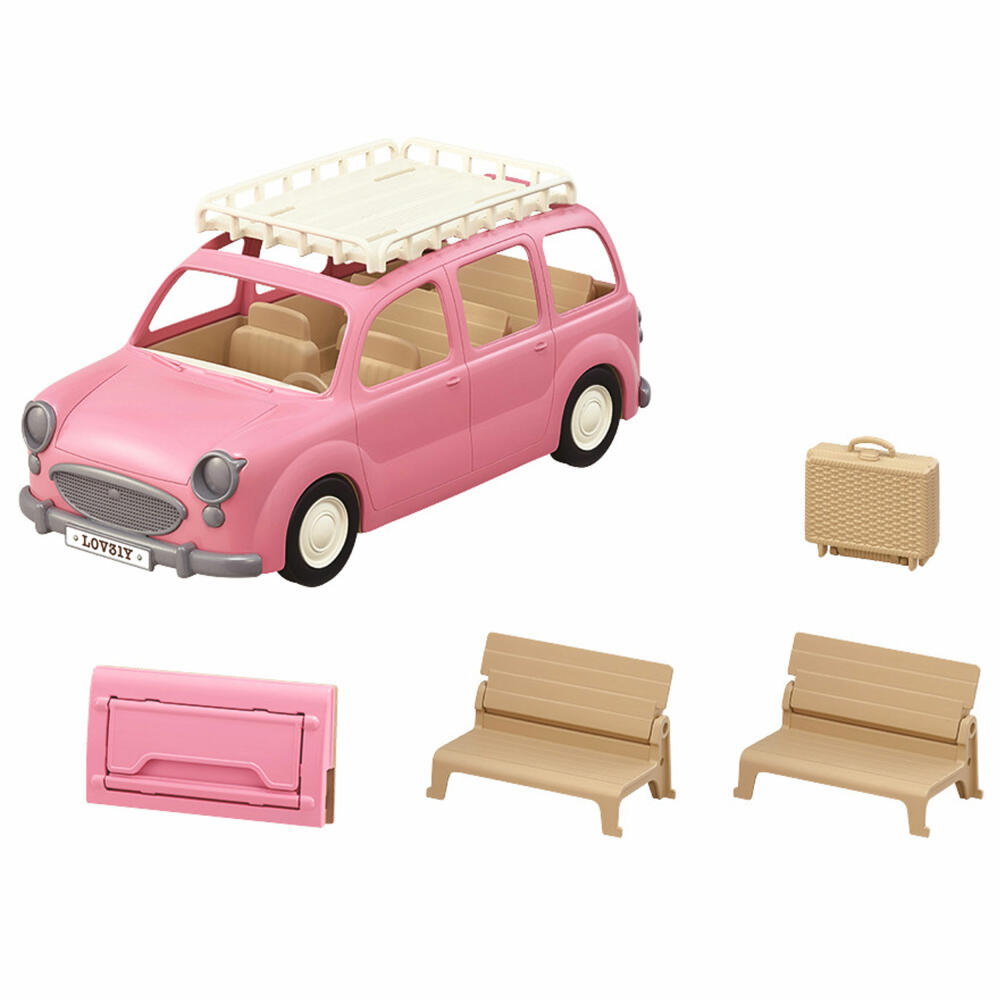 Sylvanian Families Familienauto mit Picknickzubehör, Familien Auto, Fahrzeug, Picknick, 5535